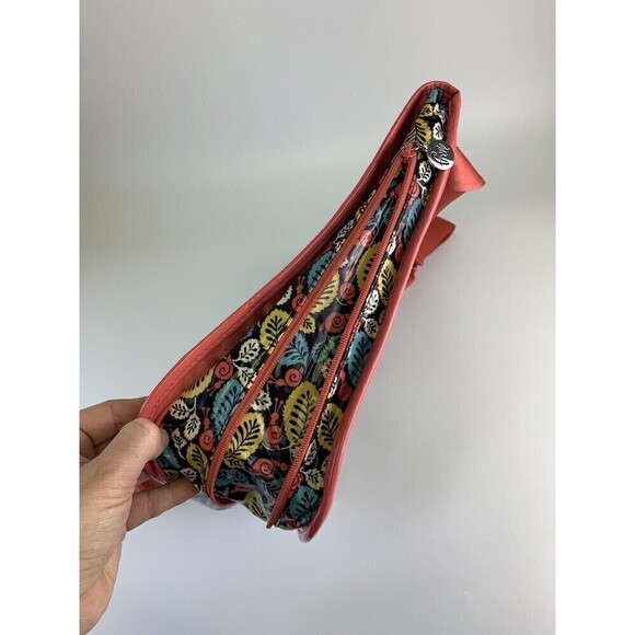 Vera Bradley Frill Messenger Bag Happy Snails Pattern Pink Leaf Flap Magnetic - Picture 16 of 16